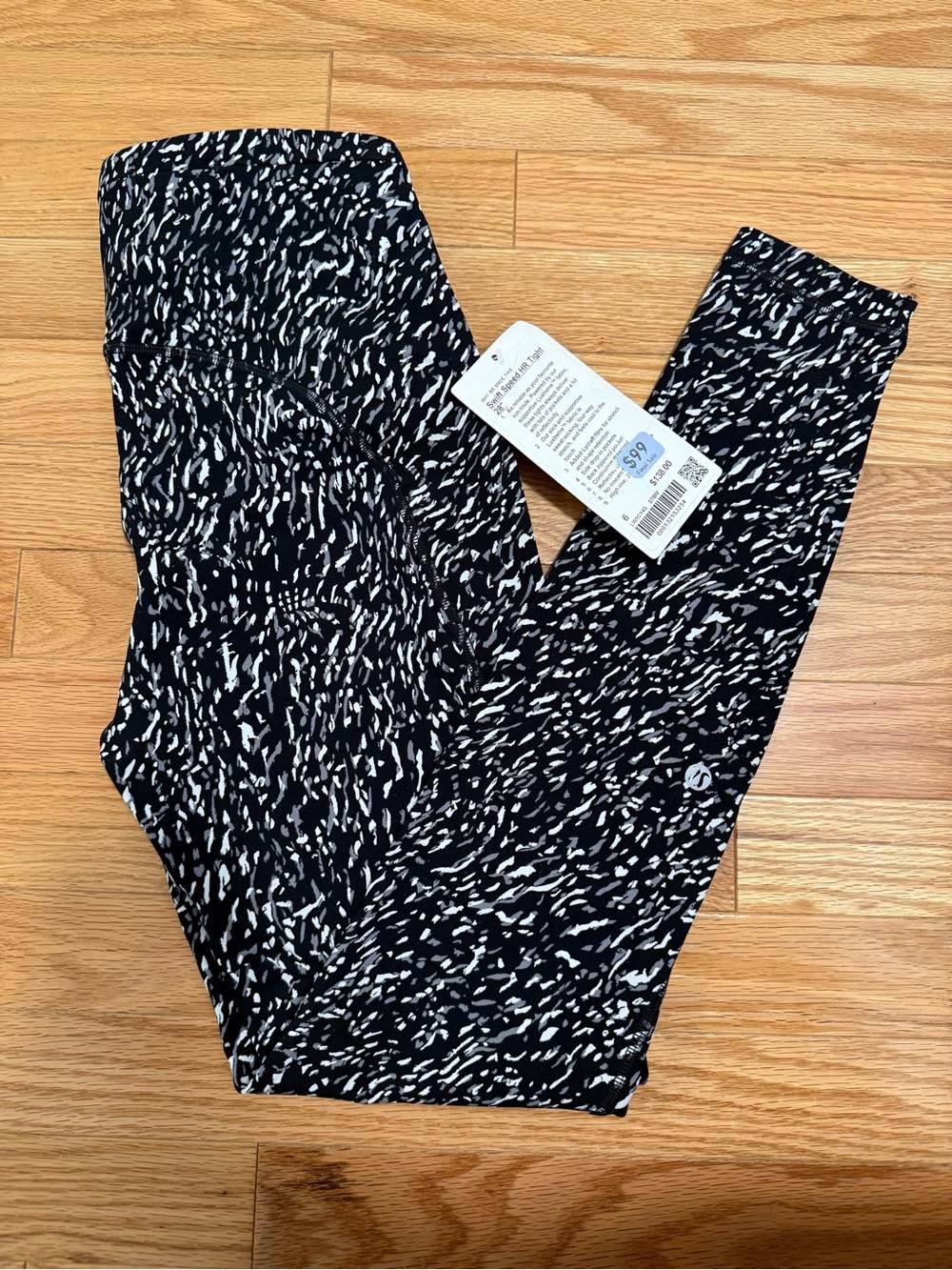 Lululemon Black & White Speckled Active Leggings